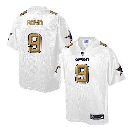 Men's Game Tony Romo Nike Jersey White - #9 Pro Line Fashion NFL Dallas Cowboys